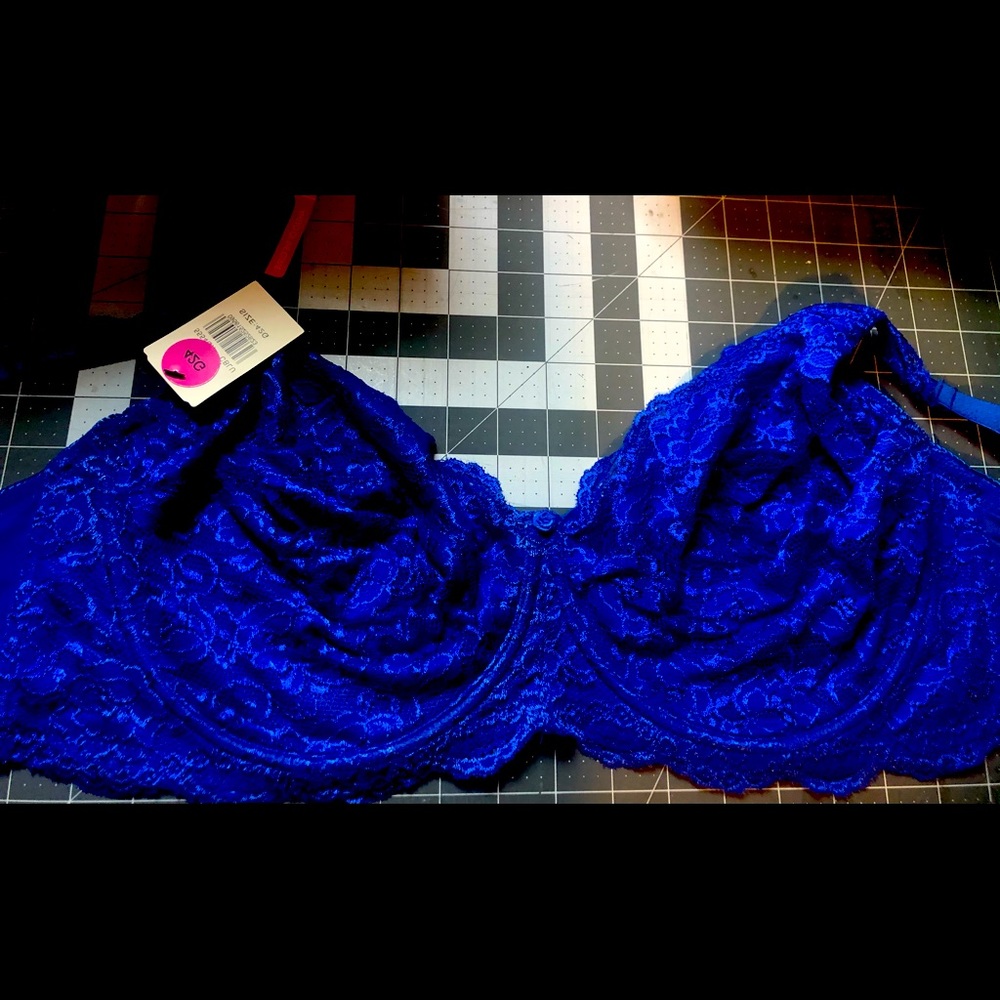 Royal Blue Lace Underwire Bra